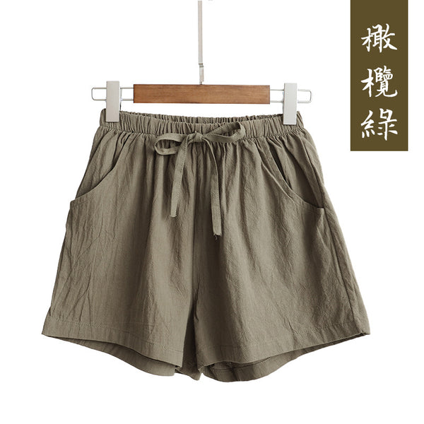 Summer Casual Cotton Linen Shorts Women and Plus Size