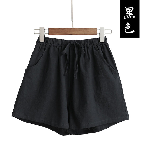 Summer Casual Cotton Linen Shorts Women and Plus Size