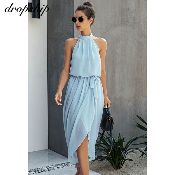 Women Midi Solid Dresses Elegant