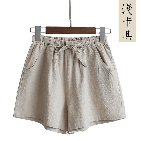 Summer Casual Cotton Linen Shorts Women and Plus Size