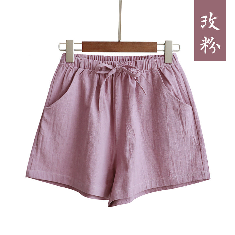 Summer Casual Cotton Linen Shorts Women and Plus Size