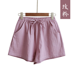 Summer Casual Cotton Linen Shorts Women and Plus Size