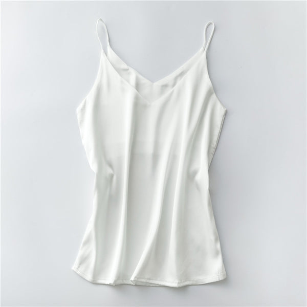 Strap Silk Top Women  V Neck  Tank Top