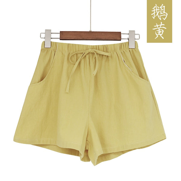 Summer Casual Cotton Linen Shorts Women and Plus Size