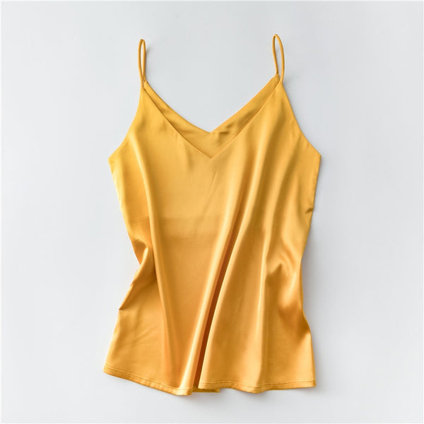 Strap Silk Top Women  V Neck  Tank Top