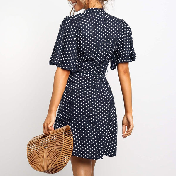 Polka Dot Dress Women Summer Boho Beach Dress