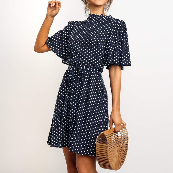 Polka Dot Dress Women Summer Boho Beach Dress