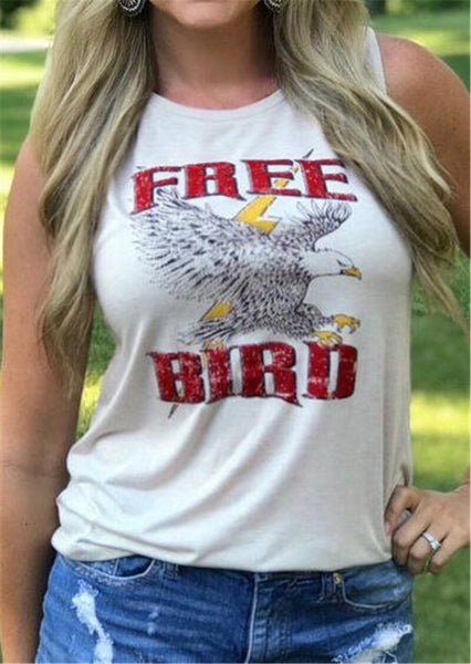 Free Bird Eagle Print Tank Top