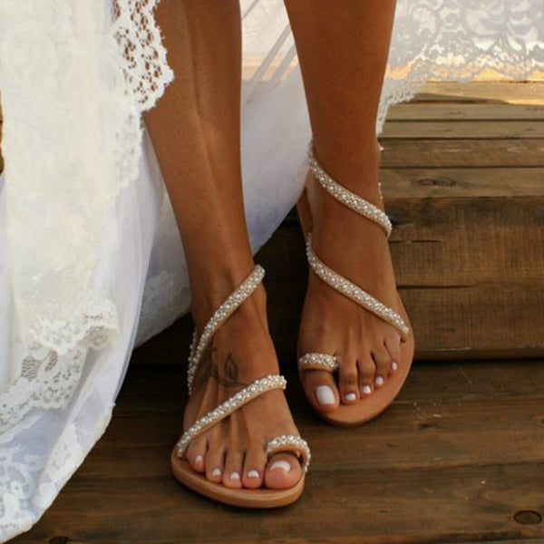 Summer Pearl Bohemian Sandals Beach Flat