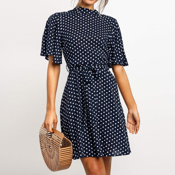 Polka Dot Dress Women Summer Boho Beach Dress