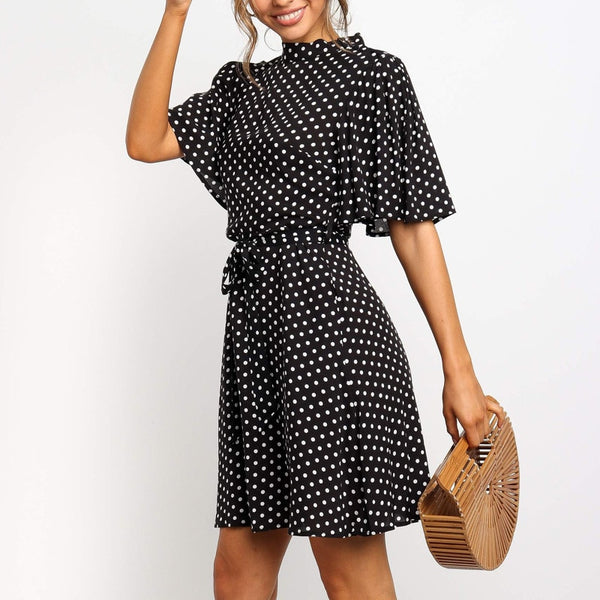 Polka Dot Dress Women Summer Boho Beach Dress