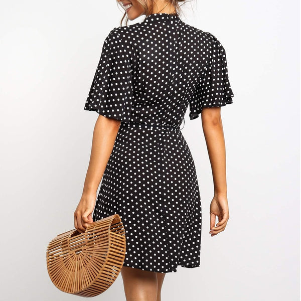 Polka Dot Dress Women Summer Boho Beach Dress