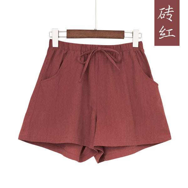 Summer Casual Cotton Linen Shorts Women and Plus Size