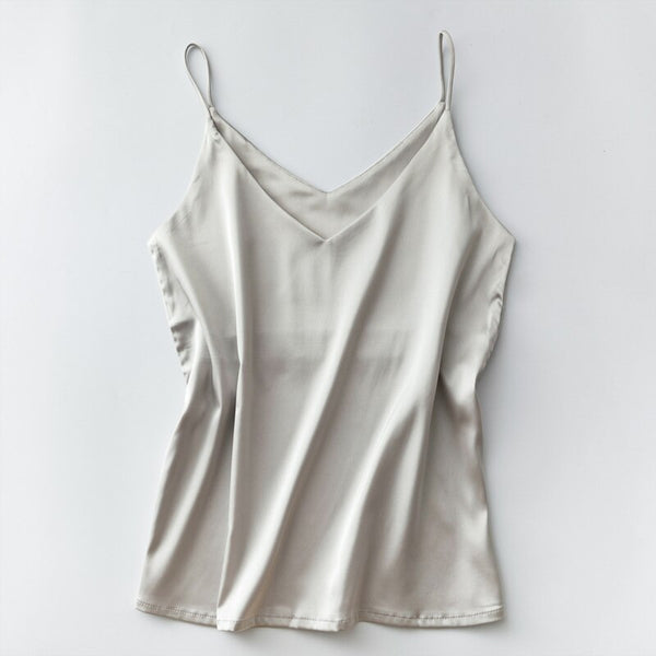 Strap Silk Top Women  V Neck  Tank Top