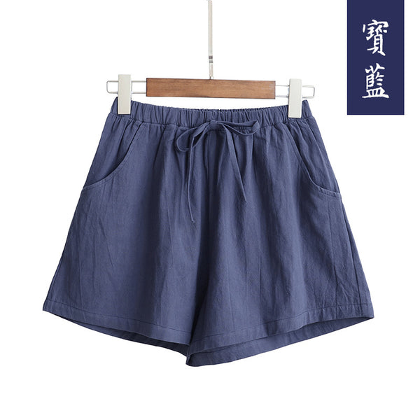 Summer Casual Cotton Linen Shorts Women and Plus Size