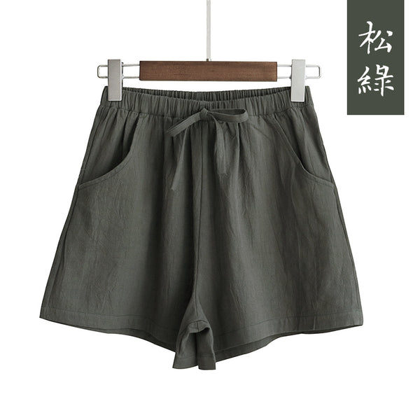 Summer Casual Cotton Linen Shorts Women and Plus Size