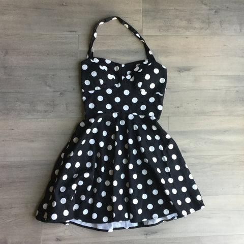 Black Polk dots dress size S