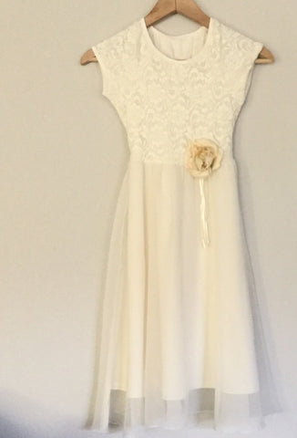 White bridesmaid dress teen size