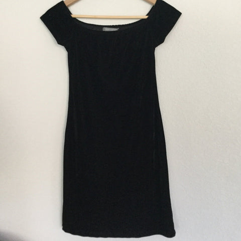 Velvet black dress one size junior made in Italy size s-m