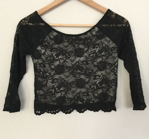 Black lace short top size S