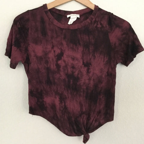 Burgundy t-shirt with side knot size S