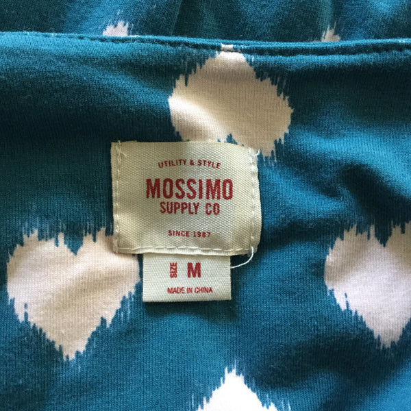 Mossimo turquoise dress with white hearts size M