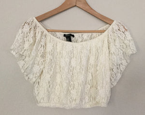 Forever 21 lace white top size M