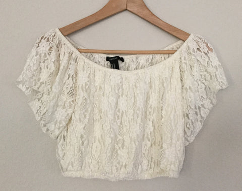 Forever 21 lace white top size M