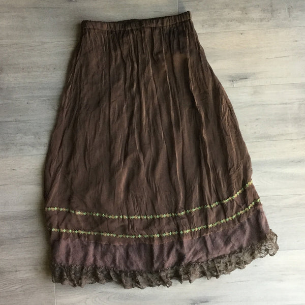 Brown beaded skirt size S