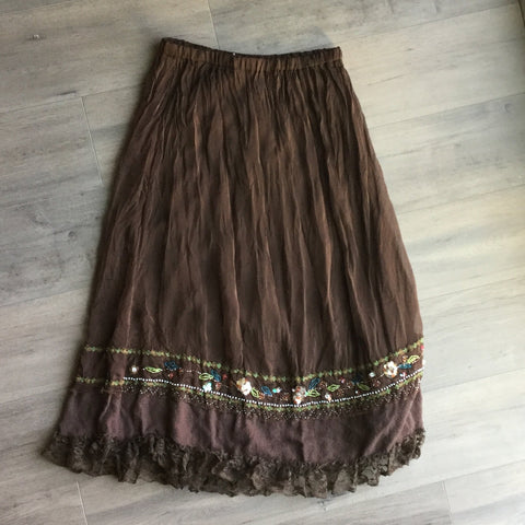 Brown beaded skirt size S