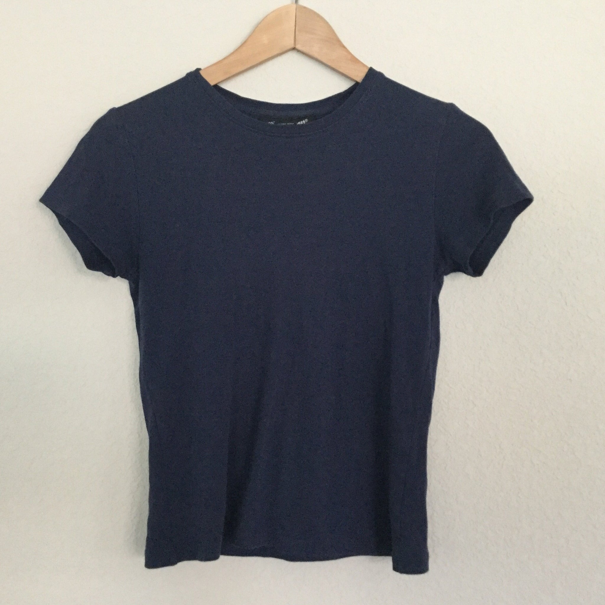 Plain 100% cotton T-shirt navy blue size S