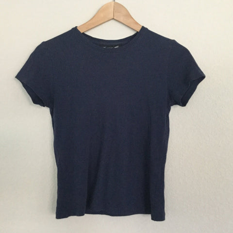 Plain 100% cotton T-shirt navy blue size S