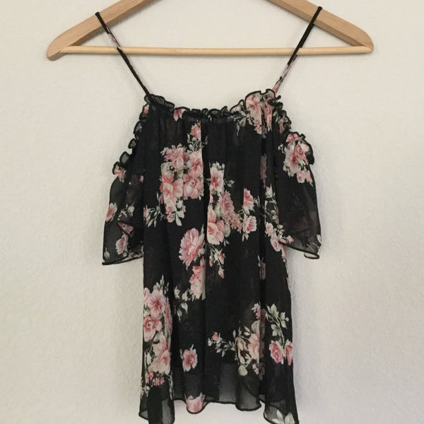 Floral sea through top size S