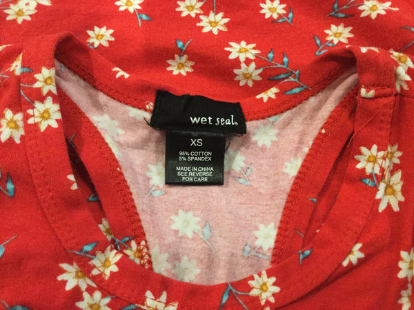 Wet seal red floral tank top size sx