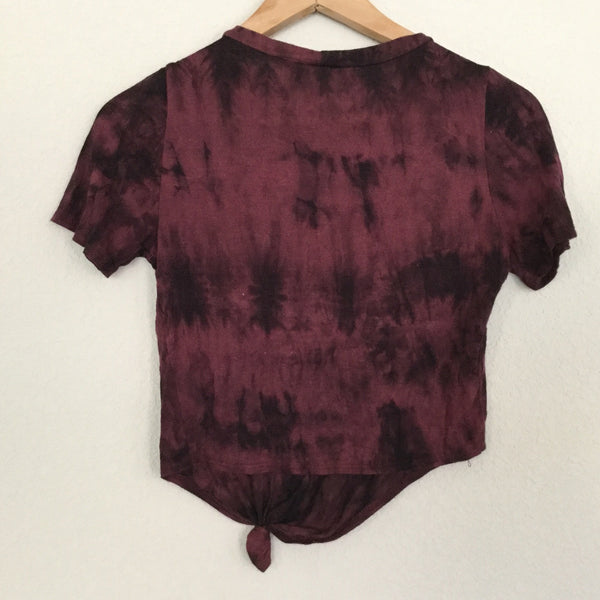 Burgundy t-shirt with side knot size S