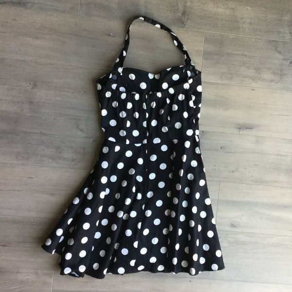 Black Polk dots dress size S