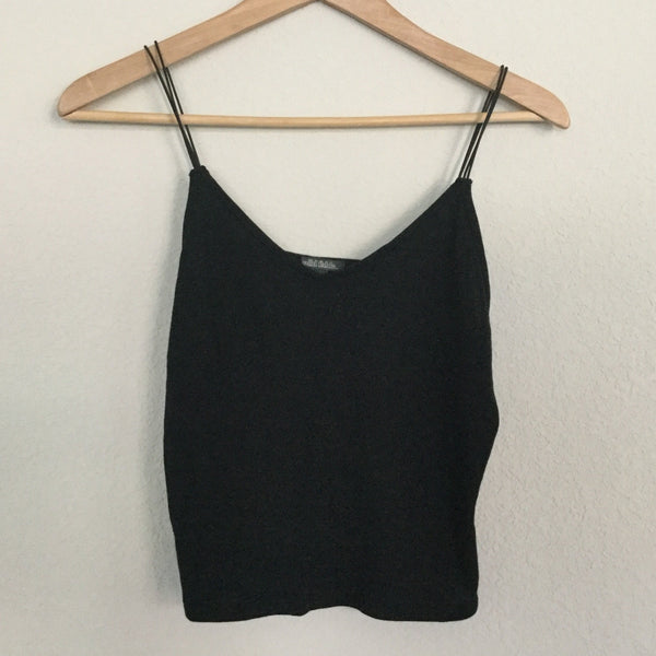 Spaghetti strap 100% cotton tank top black size XS