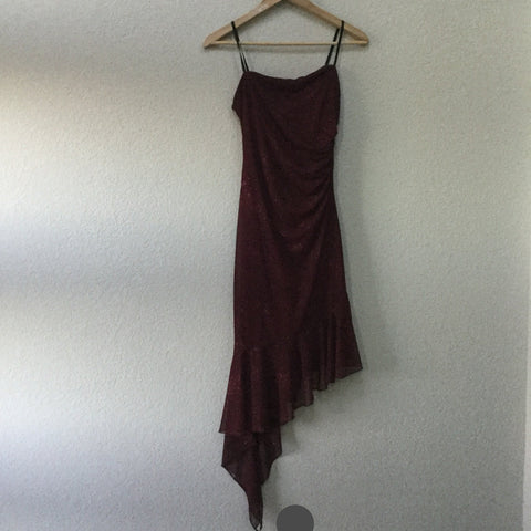 Night wine with light sparkles strap dress. Size M